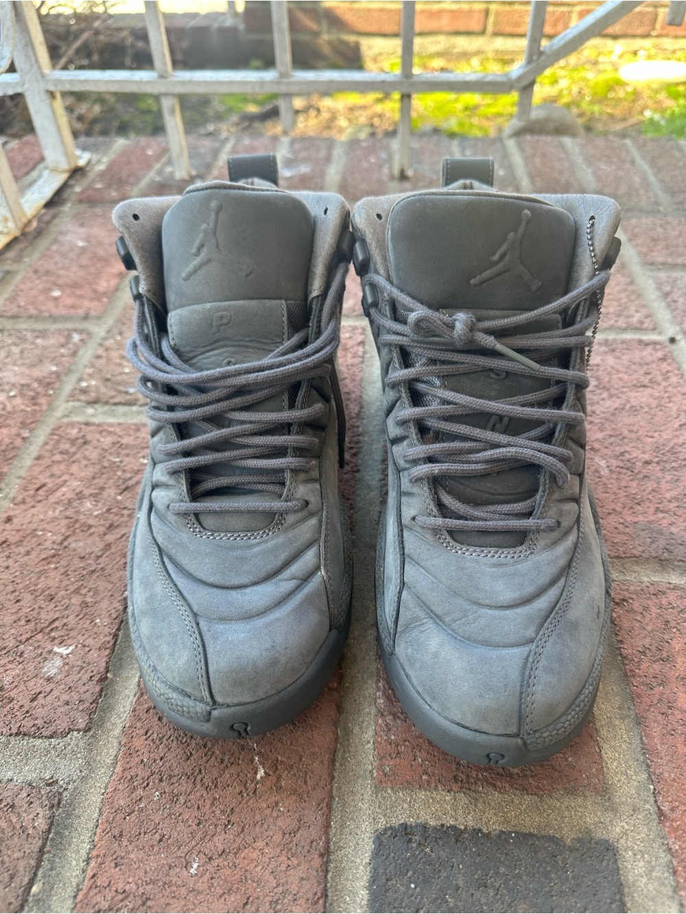 Jordan Men's Gray Suede High-Top Sneakers